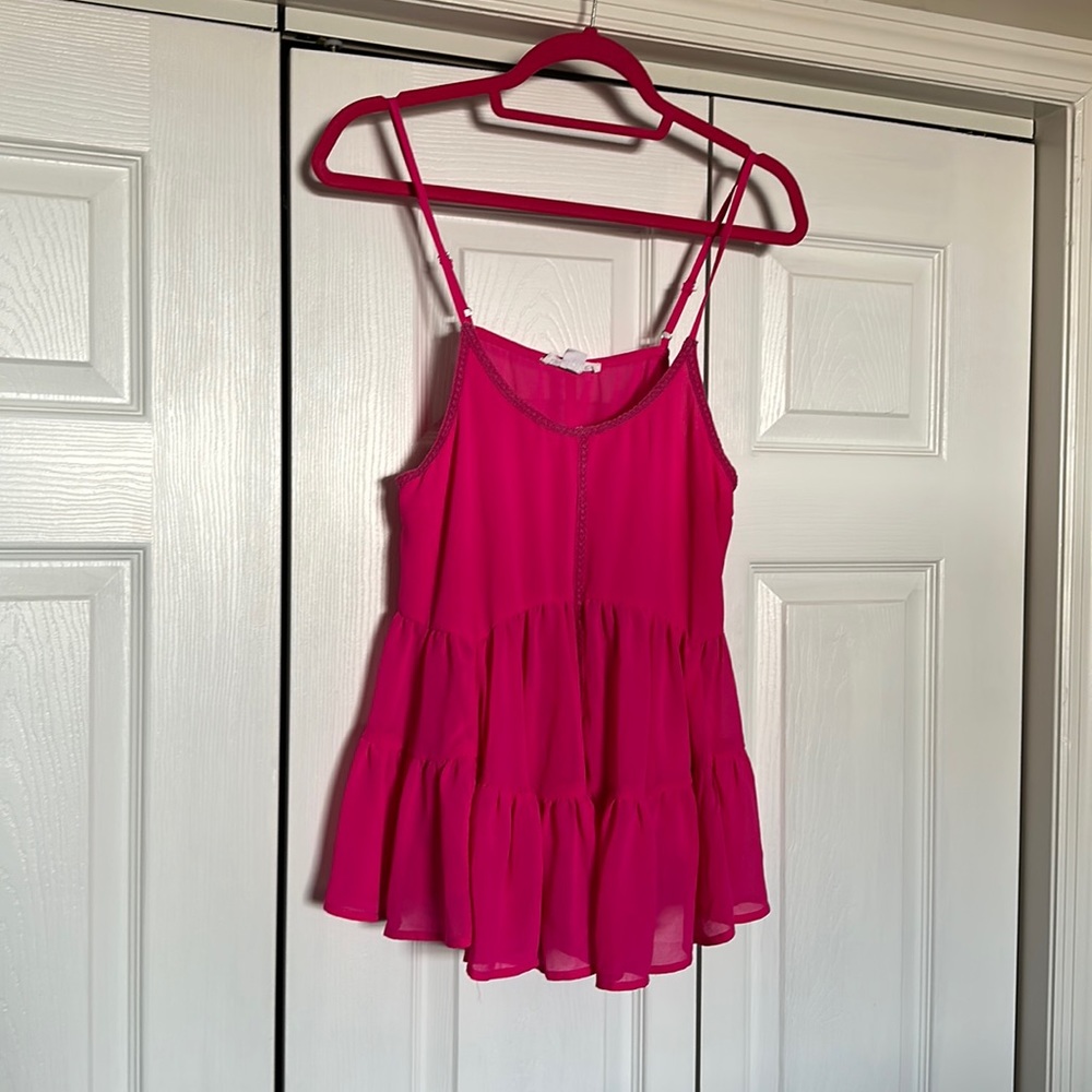 Pink flowy tank top- Love Riche